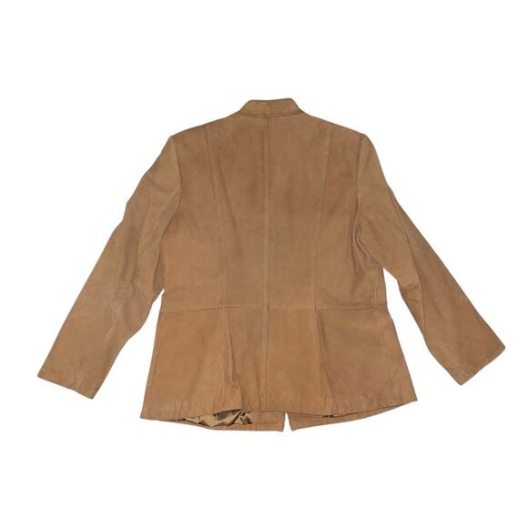 Talbots Petite Women's Brown Suede Leather Button Jacket Size 14 - Picture 2 of 4